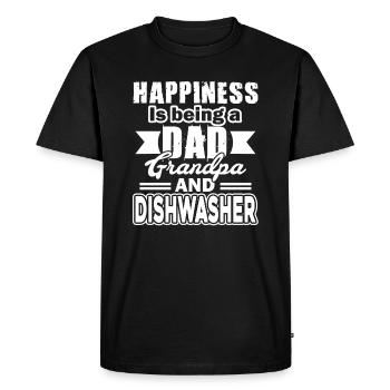 Happiness Is Being A Dad Grandpa and Dishwasher - Men's Premium Organic T-Shirt - black - Front - Nico (187cm)