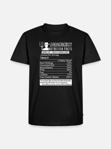 Agronomist Nutrition Facts - Men's Premium Organic T-Shirt - black