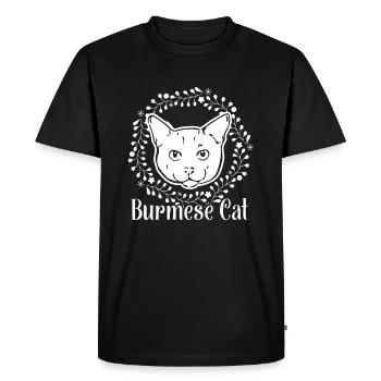 Burmese cat Burmese cat Vintage - Men's Premium Organic T-Shirt - black - Front - Nico (187cm)
