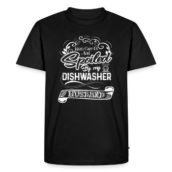 Dishwasher Spoiled By My Dishwasher - Men's Premium Organic T-Shirt - black - Front - Nico (187cm)