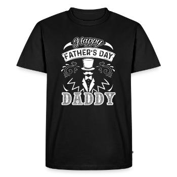 Father's Day Happy Father's Day Daddy - Men's Premium Organic T-Shirt - black - Front - Nico (187cm)