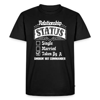 Commander Commander Relationship Status - Men's Premium Organic T-Shirt - black - Front - Nico (187cm)