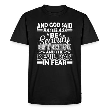Security Officer God Made Security Officer - Men's Premium Organic T-Shirt - black - Front - Nico (187cm)