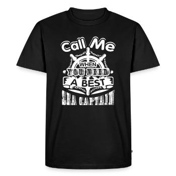 Sea Captain Best Sea Captain - Men's Premium Organic T-Shirt - black - Front - Nico (187cm)