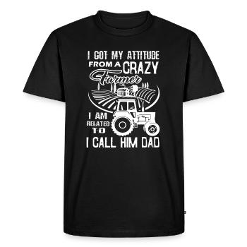Father's Day Farmer Dad - Men's Premium Organic T-Shirt - black - Front - Nico (187cm)