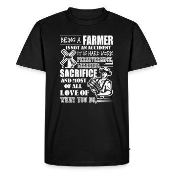 Farmer Being A Farmer Is Not An Accident - Men's Premium Organic T-Shirt - black - Front - Nico (187cm)