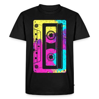 Cassette Tape Retro Music Costume des années 80 - T-shirt Premium bio Homme - noir - Devant - Nico (187cm)