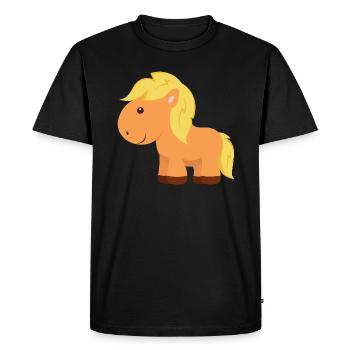 Petit Cheval Poney Mignon Poney - T-shirt Premium bio Homme - noir - Devant - Nico (187cm)