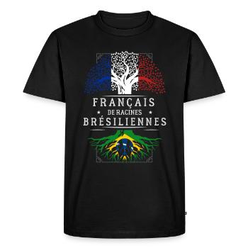 Racines Brésiliennes - T-shirt Premium bio Homme - noir - Devant - Nico (187cm)