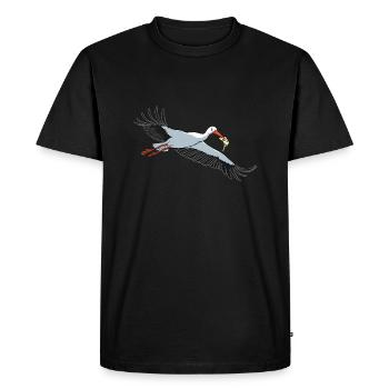 Cigogne avec pizza - T-shirt Premium bio Homme - noir - Devant - Nico (187cm)