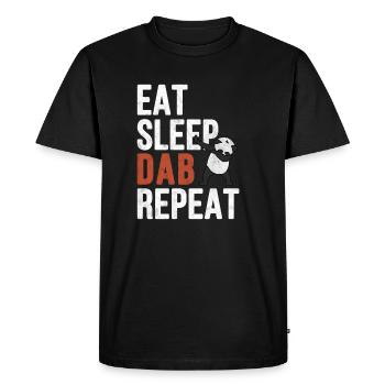Manger sommeil tamponner cadeau répéter - T-shirt Premium bio Homme - noir - Devant - Nico (187cm)