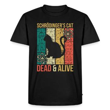 La physique pense à expérimenter le chat de Schrödinger - T-shirt Premium bio Homme - noir - Devant - Nico (187cm)