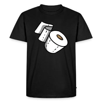 Toilet paper - Men's Premium Organic T-Shirt - black - Front - Nico (187cm)