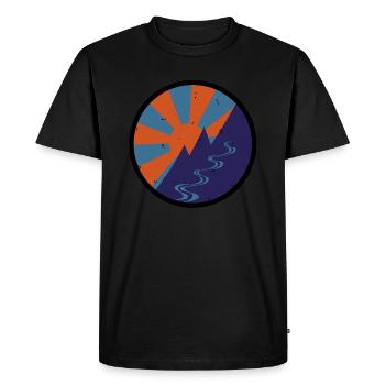 Montagne vintage - T-shirt Premium bio Homme - noir - Devant - Nico (187cm)