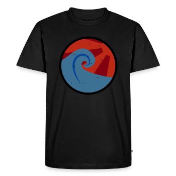 Vague style rétro - T-shirt Premium bio Homme - noir - Devant - Nico (187cm)