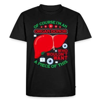 Dons d’organes Don d’organes Transplantation d’organes - T-shirt Premium bio Homme - noir - Devant - Nico (187cm)
