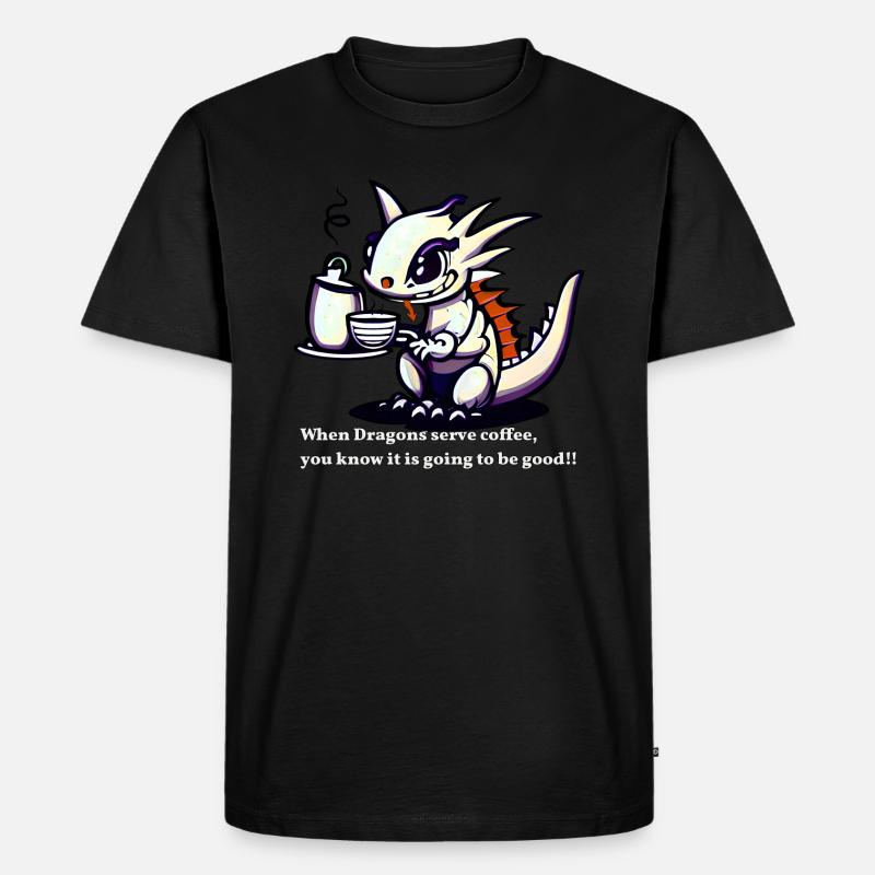 Drachenkaffee! - Männer Premium Bio T-Shirt - Schwarz