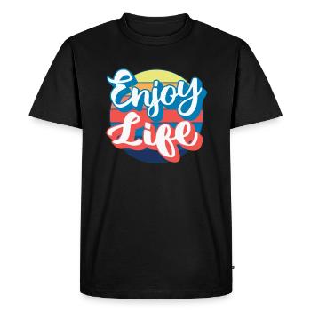 Enjoy Life - Men's Premium Organic T-Shirt - black - Front - Nico (187cm)