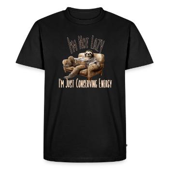 I'm Not Lazy, I'm Just Conserving Energy - Men's Premium Organic T-Shirt - black - Front - Nico (187cm)