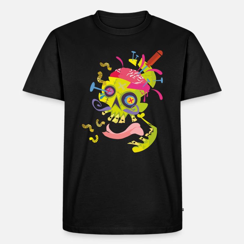 Mexikanischer Schädel - Männer Premium Bio T-Shirt - Schwarz