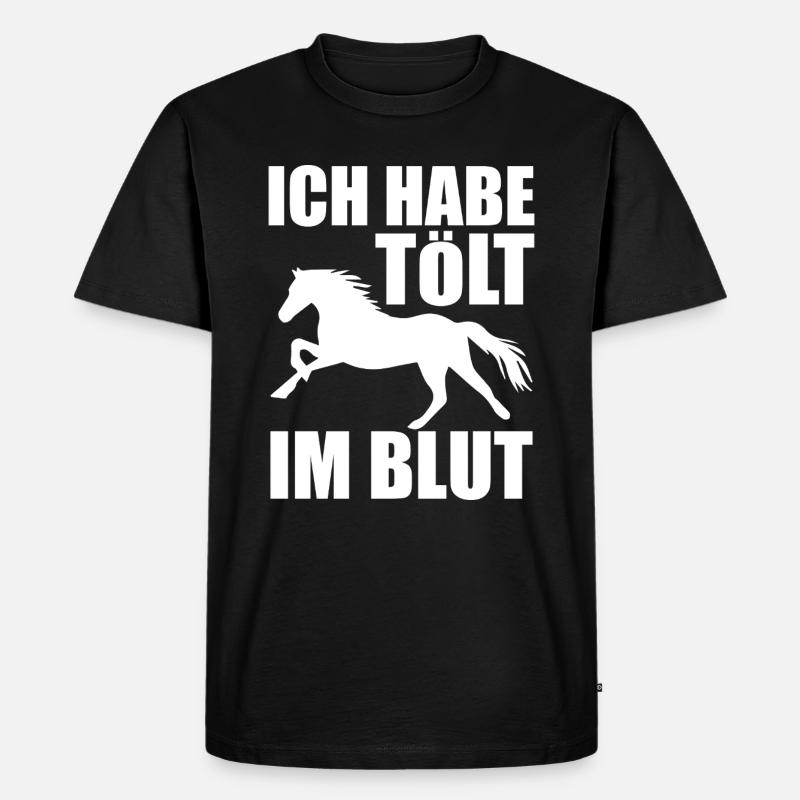 Isländer Islandpferd Islandpferde Geschenk - Männer Premium Bio T-Shirt - Schwarz