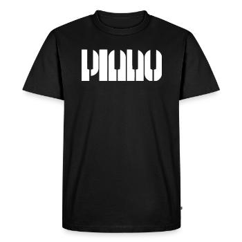 Piano - Men's Premium Organic T-Shirt - black - Front - Nico (187cm)