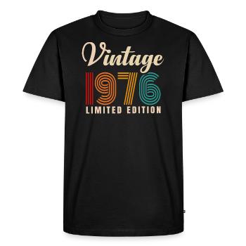 MILLÉSIME 1976. 45e ANNIVERSAIRE - T-shirt Premium bio Homme - noir - Devant - Nico (187cm)