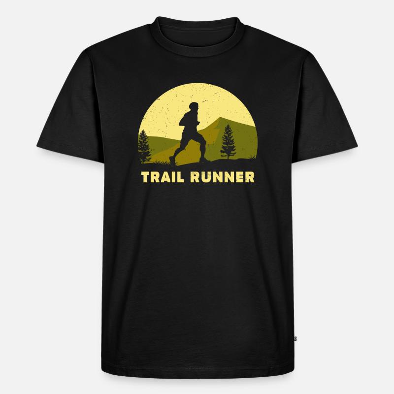 Trail Runner - Männer Premium Bio T-Shirt - Schwarz
