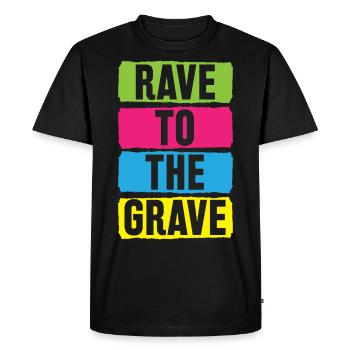 Rave To The Grave - Men's Premium Organic T-Shirt - black - Front - Nico (187cm)