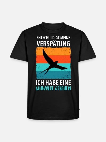 Vögel Vogel Schwalbe - Männer Premium Bio T-Shirt - Schwarz