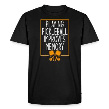 Playing Pickleball Improves Memory - Men's Premium Organic T-Shirt - black - Front - Nico (187cm)