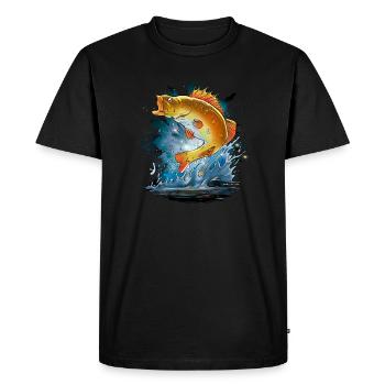 Pêcheur sportif Pêcheur - T-shirt Premium bio Homme - noir - Devant - Nico (187cm)