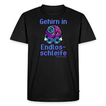 Brain in an endless loop - Men's Premium Organic T-Shirt - black - Front - Nico (187cm)
