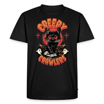 Halloween - Chenilles effrayantes - T-shirt Premium bio Homme - noir - Devant - Nico (187cm)