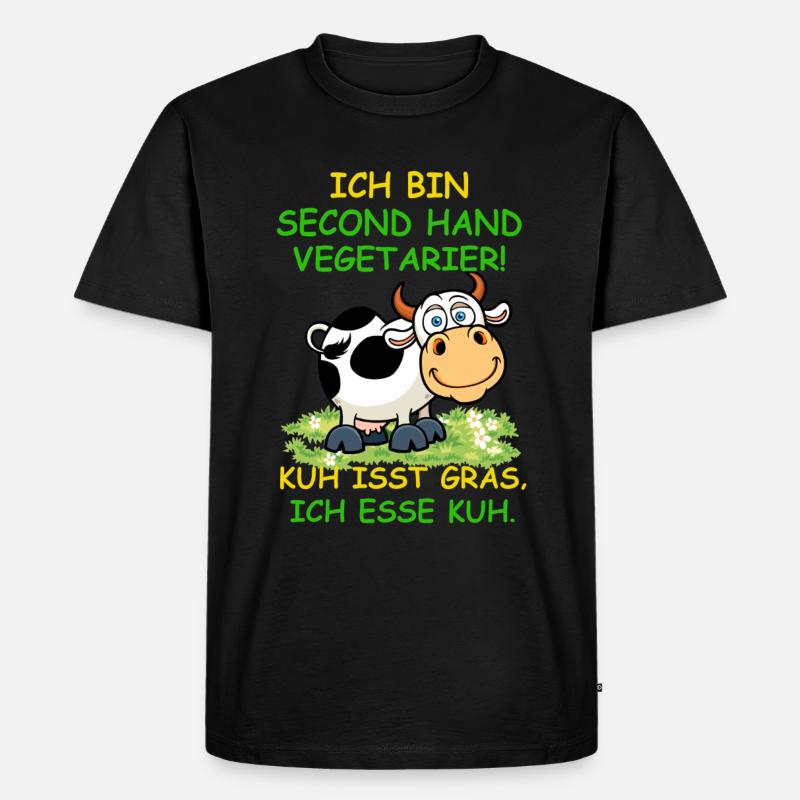 Ich bin Second Hand Vegetarier - Männer Premium Bio T-Shirt - Schwarz