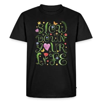 ralentir votre vie - T-shirt Premium bio Homme - noir - Devant - Nico (187cm)