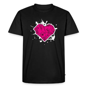 Bouldering Heart - Climbing Design - Men's Premium Organic T-Shirt - black - Front - Nico (187cm)