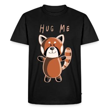 Hug Me Red Panda - Pandas - Animal - Animals - Men's Premium Organic T-Shirt - black - Front - Nico (187cm)