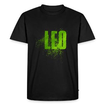 Leo - T-shirt Premium bio Homme - noir - Devant - Nico (187cm)
