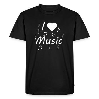J'aime la musique - T-shirt Premium bio Homme - noir - Devant - Nico (187cm)