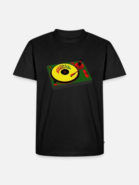 REGGAE TURNTABLE - Men's Premium Organic T-Shirt - black