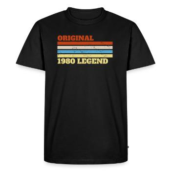 1980 80 Présent Bday Anniversaire - T-shirt Premium bio Homme - noir - Devant - Nico (187cm)