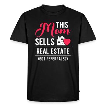 Cette maman vend des biens immobiliers a obtenu des références femmes - T-shirt Premium bio Homme - noir - Devant - Nico (187cm)