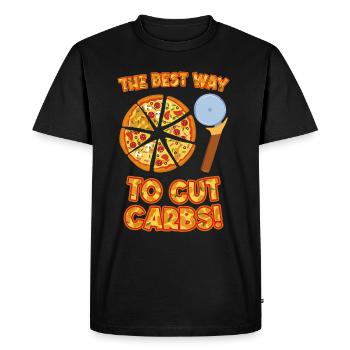 The best way to cut carbs - Men's Premium Organic T-Shirt - black - Front - Nico (187cm)