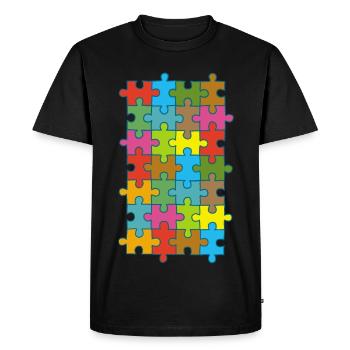 Multicolored puzzle - Men's Premium Organic T-Shirt - black - Front - Nico (187cm)