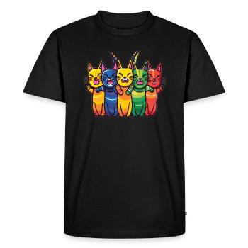 Arty Cat Lover Funny Rain Bog Cat Rave - T-shirt Premium bio Homme - noir - Devant - Nico (187cm)