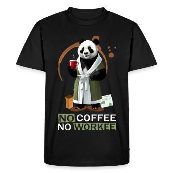 Panda in bathrobe - Men's Premium Organic T-Shirt - black - Front - Nico (187cm)
