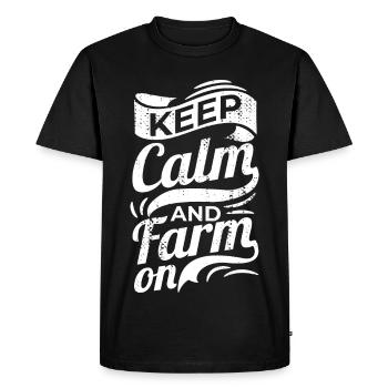 Restez calme et cultivez la terre - T-shirt Premium bio Homme - noir - Devant - Nico (187cm)
