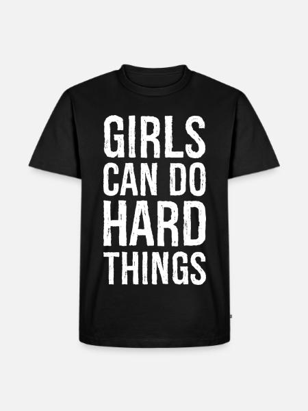 Mädchen können harte Dinge tun - Männer Premium Bio T-Shirt - Schwarz