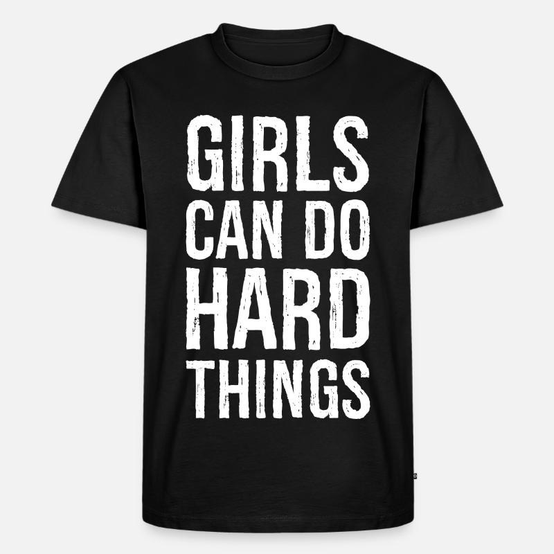 Mädchen können harte Dinge tun - Männer Premium Bio T-Shirt - Schwarz